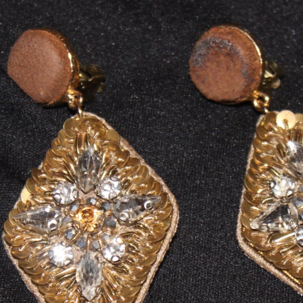 Old . . . Vintage Clip-on Earrings, Handmade